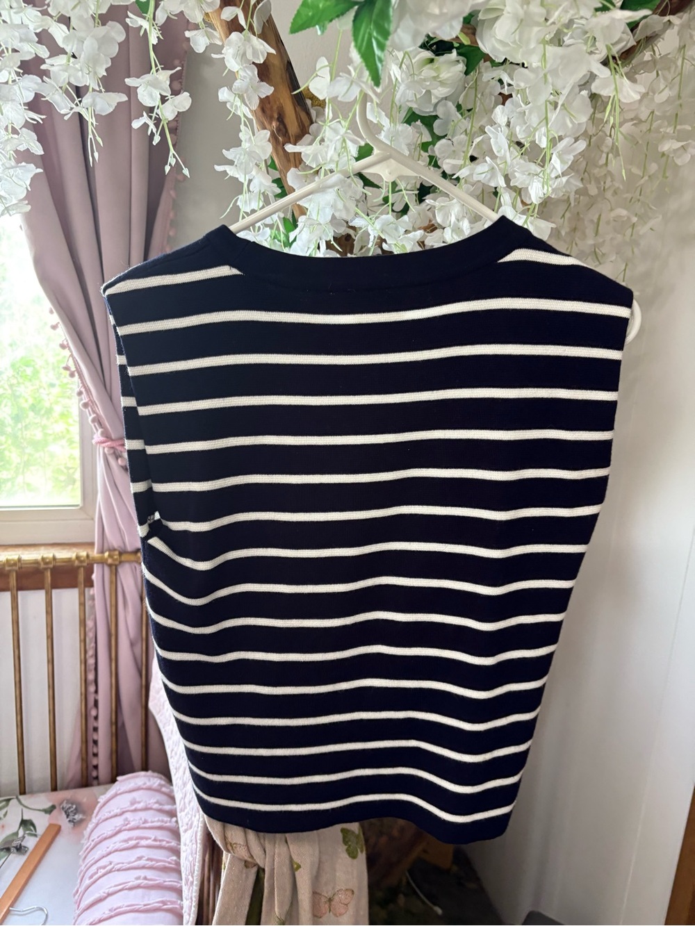 Cyrus Navy and White Striped Sleeveless Tank - Picture 5 of 6